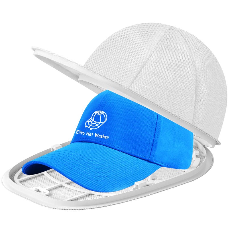 Eiito Hat Washer Cage Hat Cleaner  Hat Washer for baseball caps for Washing Machine or Dishwasher  Ball Cap Washer Frame for Flat & Curved Hats.1-Pack White - Image 1